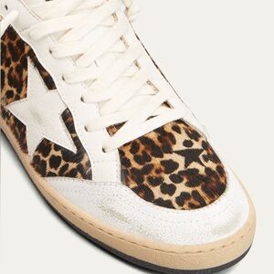 Golden Goose White Leopard Print Sneaker
